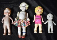 Collection of 4 Early Century Bisque Dolls Made in