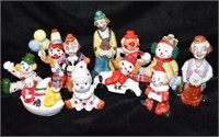 11 Porcelain or Ceramic Clown Figurines
