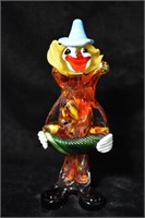 8 7/8" Venetian Murano Hand Blown Glass Clown