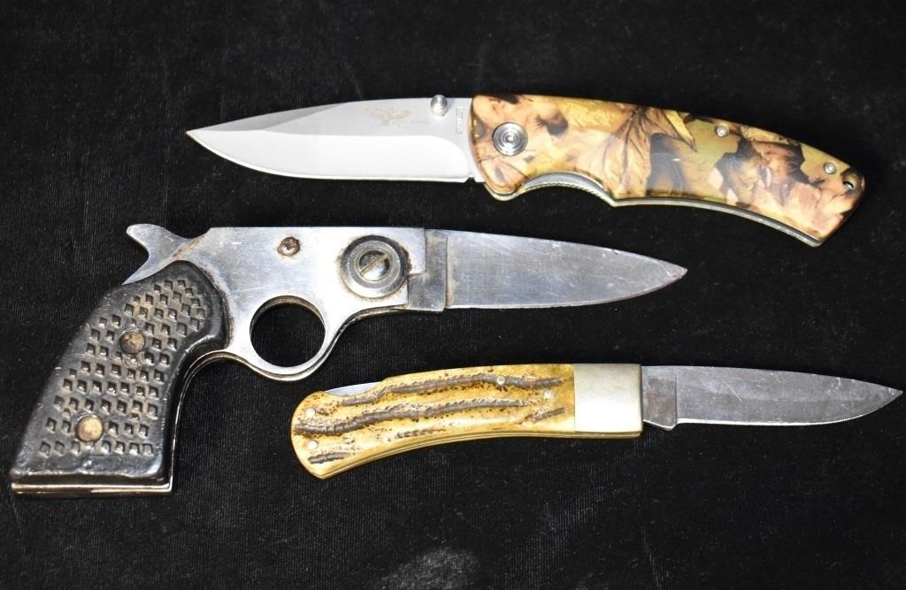 Folding Gun Knife and 2 Appalachian Trail Pocket K