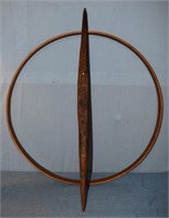 EARLY WOODEN VICT STICK & HOOP TOY