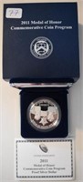 2011 MEDAL OF HONOR PROOF SILVER DOLLAR -90%