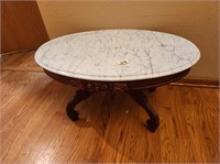 Antique table with marble top