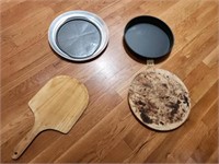 Pizza pans and utensils