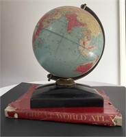 1948 Replogle 12" Precision Globe Metal Base Atlas