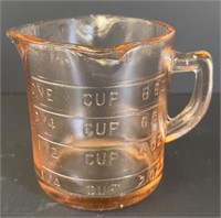 Vintage Pink Depression Glass Measuring Cup