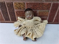 Antique Doll w/ Crochet Dress