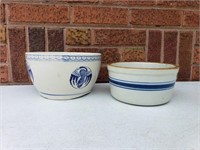 (2) Blue & White Bowls