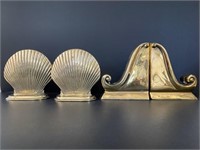 Andrea by Sadek Brass Bookends, New Old Stock