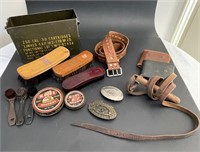 Vintage Belt Buckles, Shoeshine Care Brushes