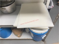 (3) WHITE PLASTIC CUTTING BOARDS