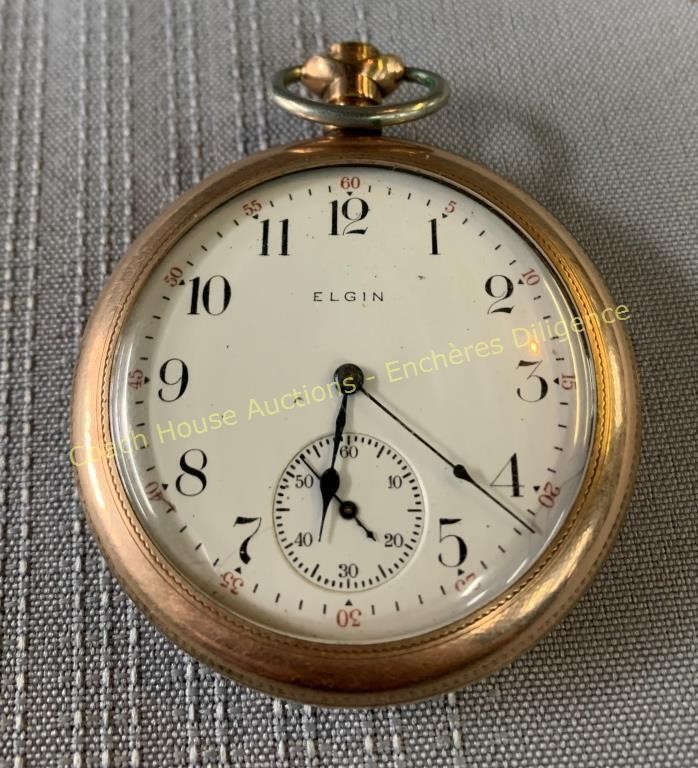 Elgin gold filled pocket watch, Montre de poche