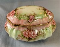 Porcelain hinged box marked Limoges China