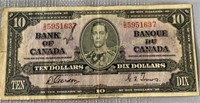 1937 Bank of Canada 10 dollar note, Billets de 10