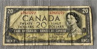 1954 Bank of Canada 20 dollar note, Billets de 20