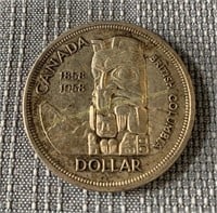 1958 Canada silver dollar en argent