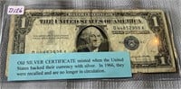 1957 USA silver certificate 1 dollar note