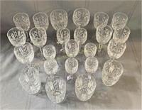 (24) Waterford crystal glasses, Verres en cristal