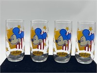 Vintage Mickey Mouse Glass Disney Stars Stripes