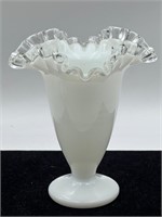 Fenton silver crest ruffle vase