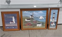3 Lighthouse Wall Hanging Pictures