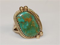 14k yellow gold Native American Artist signed Ring