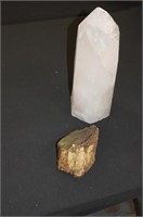Crystal Quartz Obelisk 12" Petrified Fossilized