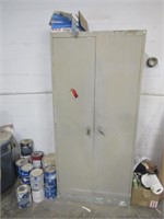 metal cabinet & all paint & chemicals & items