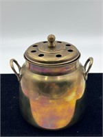 Vintage Brass Incense Potpourri Pot Covered Jar