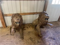 PAIR OF LION STATUES