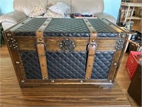 Wooden with Leather Chest 24 1/2” x 14 1/2” x 15”