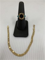 14K 7 “ Bracelet & 14KEL Ring - Size 7