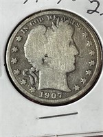1907-O Barber Half Silver Dollar