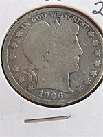 1906-O Barber Half Silver Dollar