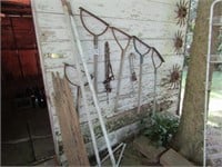 ITEMS ON NORTH WEST CORNER OF SHED- WEED SCYTHE,