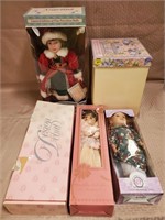 Lot of Assorted Porcelain Dolls w/ Boxes