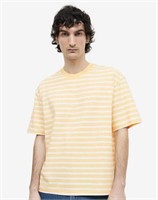 H&M Relaxed Fit Cotton T-shirt -Yellow/White M $24