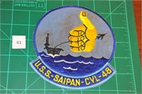 USS Saipan CVL-48 USN Military Patch 1960s
