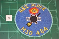 USS Pluck MSO 464 USN Military Patch