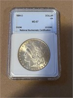 1884 O Morgan Silver Dollar NNC 67 Guide $3150