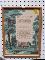 Vintage Bless the House Prayer Picture