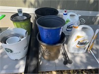 Roundup (3/4 full) / Flower Pots / Weed Liner