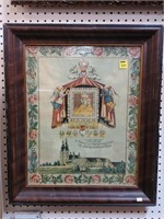 Antique Slavic Prayer Certificate