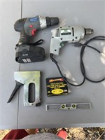 Skil 3/8 Corded Drill / Staple Gun / Level