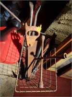 Vintage Assorted hand tools w/ Metal Basket