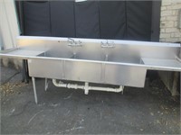 3 Compartment Sink w/drainboards 120"