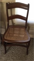 Antique wooden chair cane seat