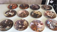 12 Norman Rockwell collector plates