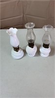 Milk Glass Oil Lamps