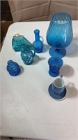 Lot of Blue Glassware